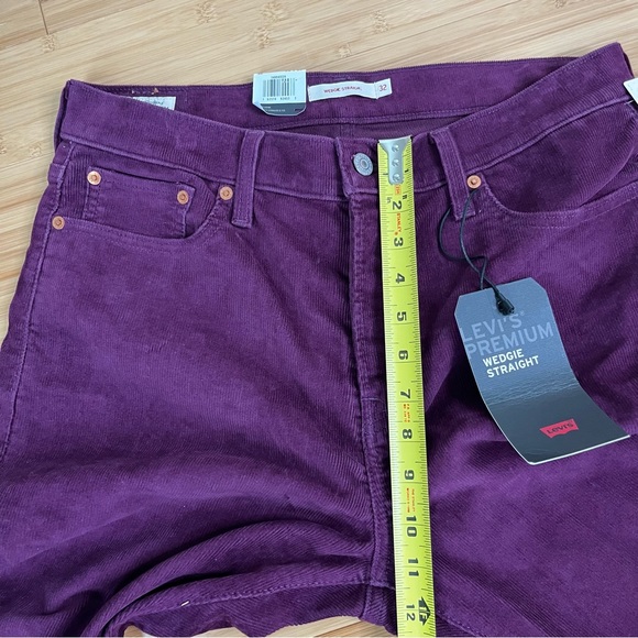 Levi’s Premium Wedgie Straight Corduroy Crop Jeans Potent Purple Anthropologie - Picture 10 of 16